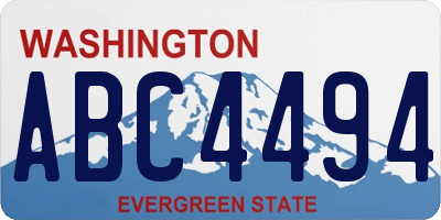WA license plate ABC4494