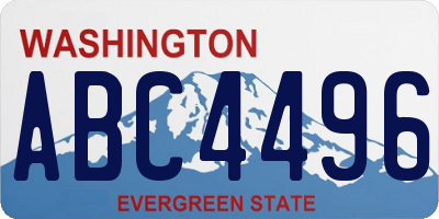 WA license plate ABC4496