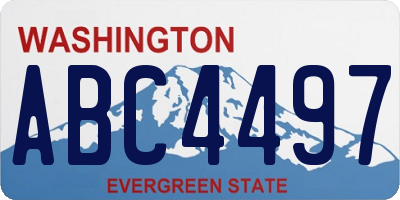 WA license plate ABC4497