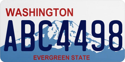 WA license plate ABC4498