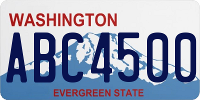 WA license plate ABC4500