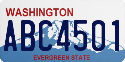WA license plate ABC4501