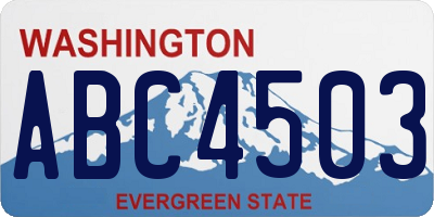 WA license plate ABC4503