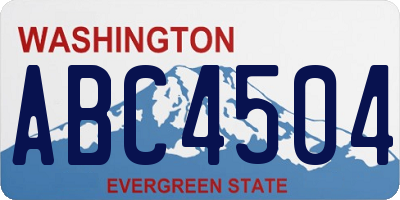 WA license plate ABC4504