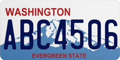 WA license plate ABC4506