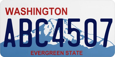 WA license plate ABC4507