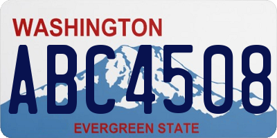 WA license plate ABC4508