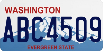WA license plate ABC4509