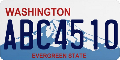 WA license plate ABC4510