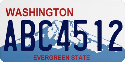 WA license plate ABC4512