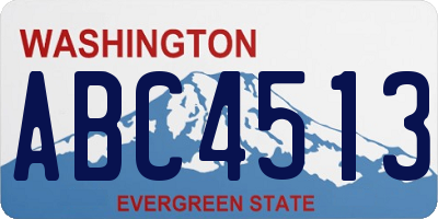 WA license plate ABC4513