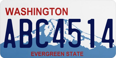 WA license plate ABC4514