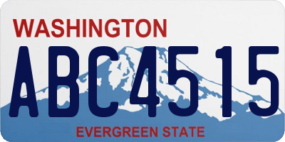 WA license plate ABC4515
