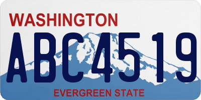 WA license plate ABC4519