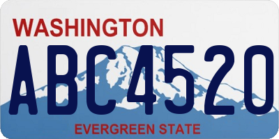 WA license plate ABC4520