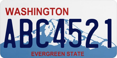 WA license plate ABC4521