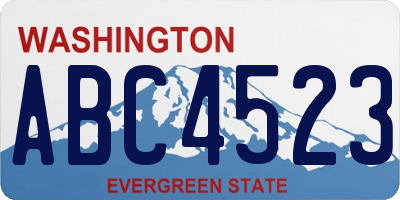 WA license plate ABC4523