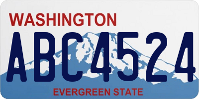 WA license plate ABC4524