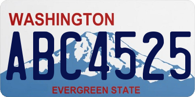WA license plate ABC4525