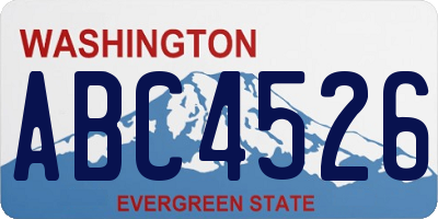 WA license plate ABC4526