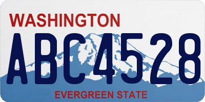 WA license plate ABC4528