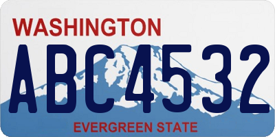WA license plate ABC4532