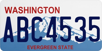 WA license plate ABC4535