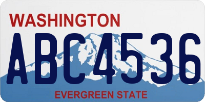 WA license plate ABC4536