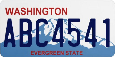 WA license plate ABC4541