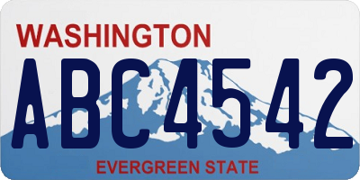 WA license plate ABC4542