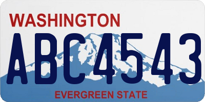 WA license plate ABC4543