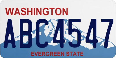 WA license plate ABC4547