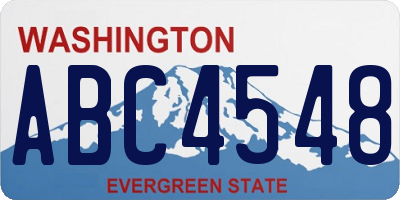 WA license plate ABC4548