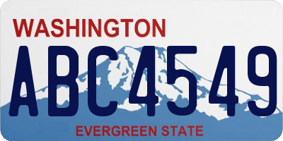 WA license plate ABC4549