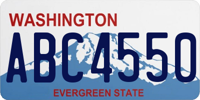 WA license plate ABC4550
