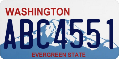 WA license plate ABC4551