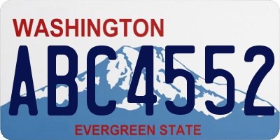 WA license plate ABC4552