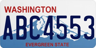 WA license plate ABC4553