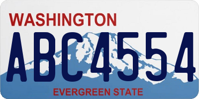 WA license plate ABC4554
