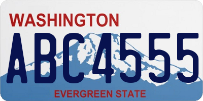 WA license plate ABC4555