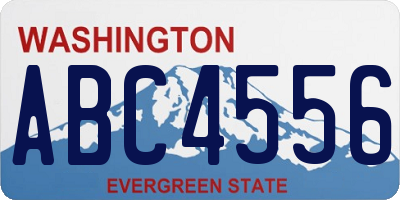 WA license plate ABC4556