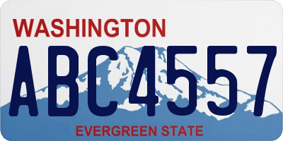 WA license plate ABC4557
