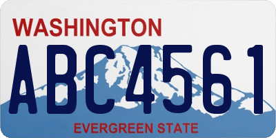 WA license plate ABC4561