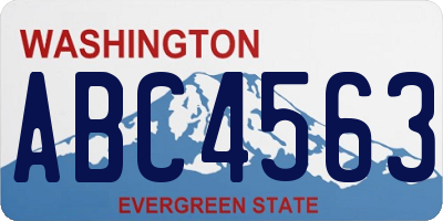 WA license plate ABC4563