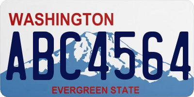 WA license plate ABC4564