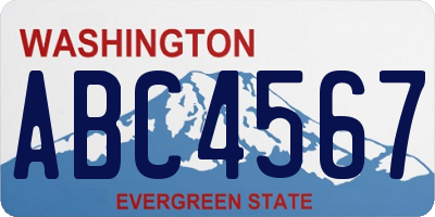 WA license plate ABC4567