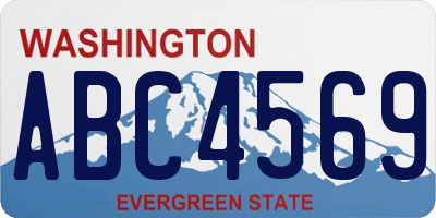 WA license plate ABC4569