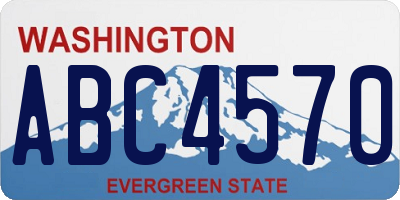WA license plate ABC4570
