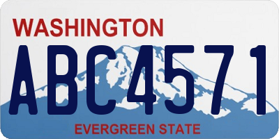 WA license plate ABC4571