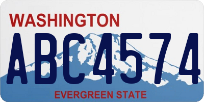 WA license plate ABC4574